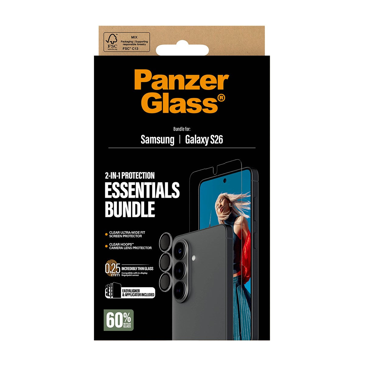 PanzerGlass® Hoops® 2-in-1 Pakke Samsung Galaxy S26 | Ultra-Wide Fit